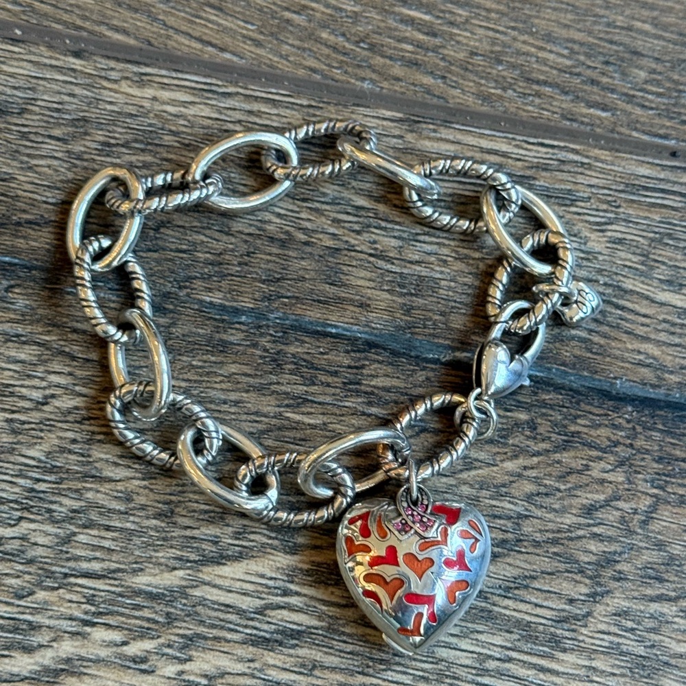 Brighton Power of Pink Inspirational Heart Locket Charm Bracelet